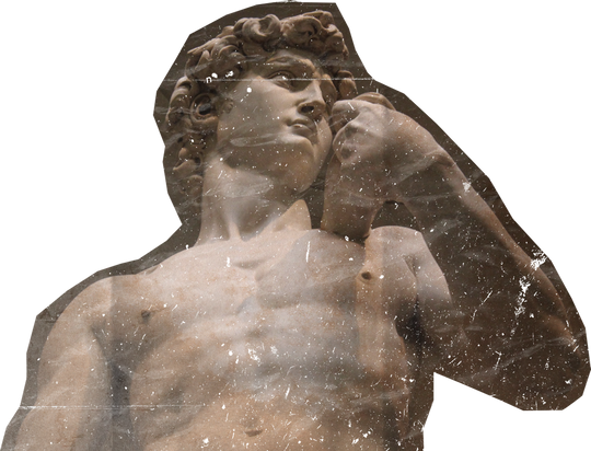 Weathered Historical David of Michelangelo Cut-out