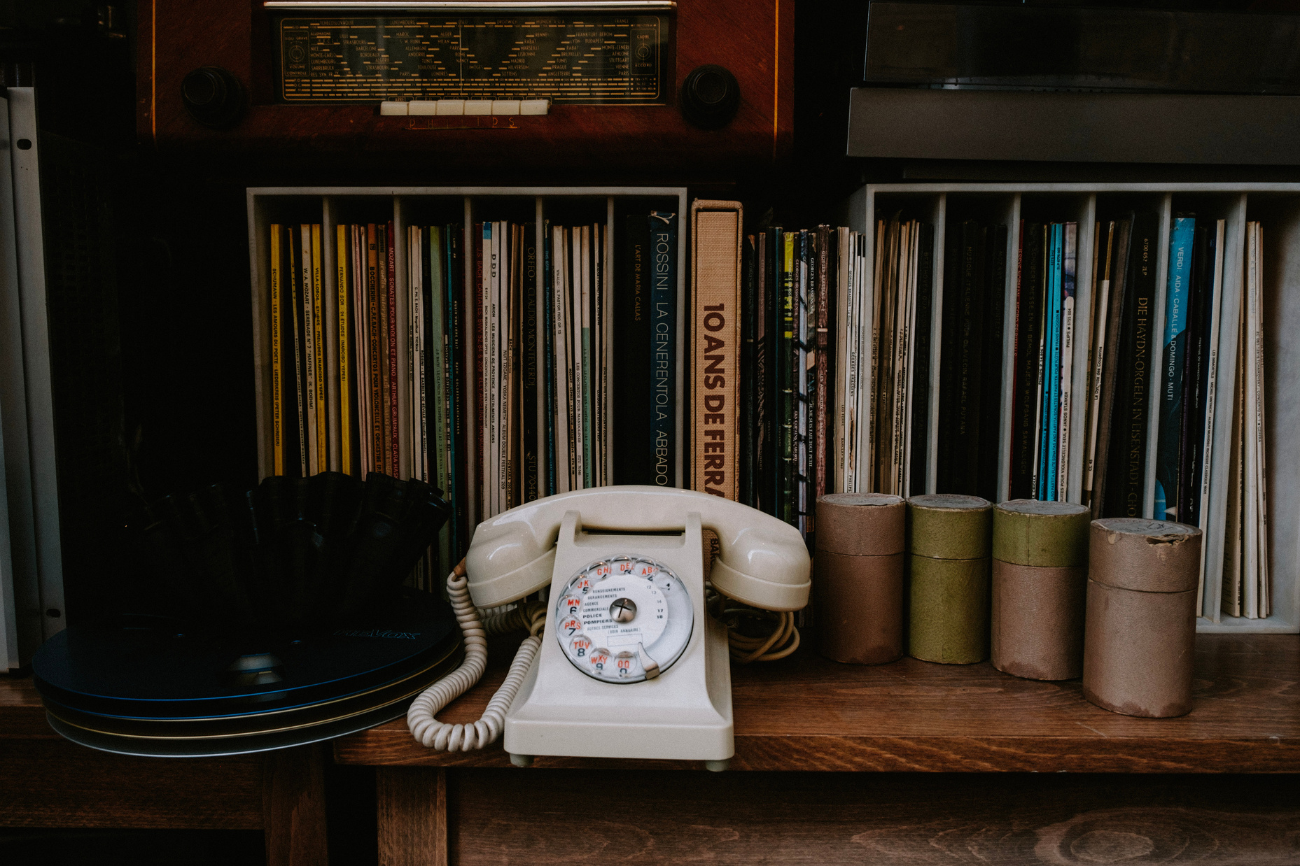 Rotary Phone and Books 