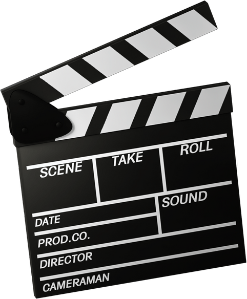 Film clappers boards isolated. Blank movie clapper cinema for videography, video production ,movies and cinema industry