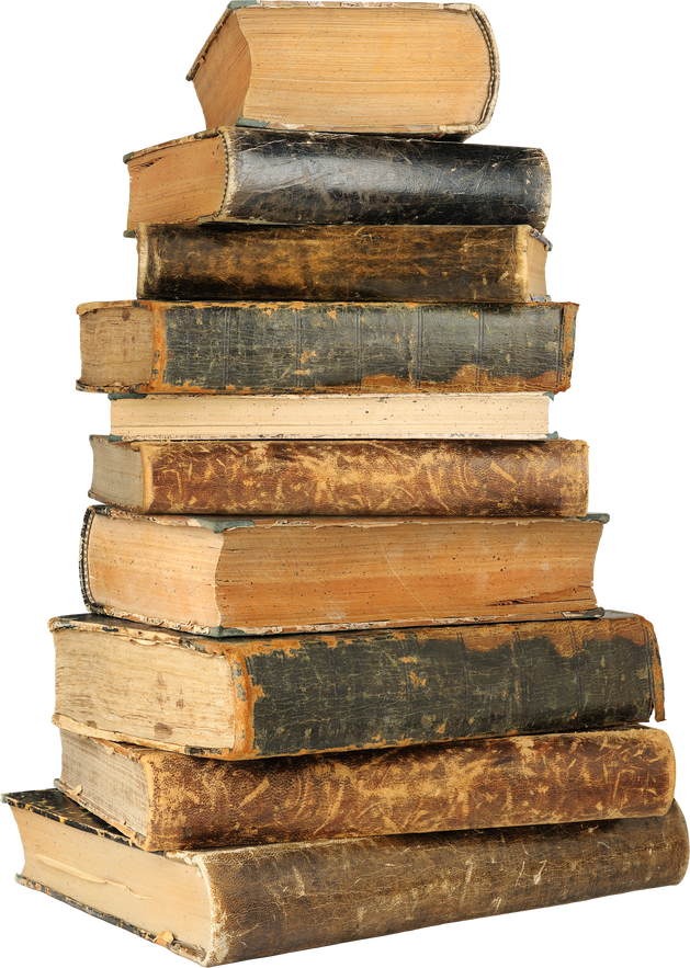 High Stack of Old Books